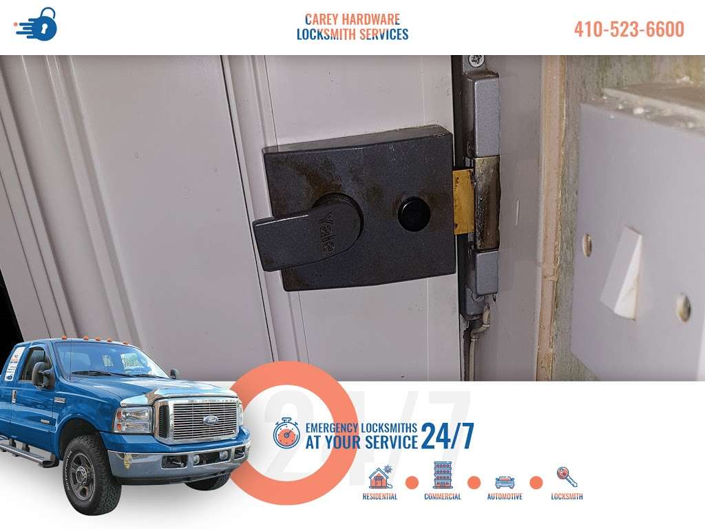 Carey Hardware - Locksmith Services | 2102 W North Ave, Baltimore, MD 21217, USA | Phone: (410) 844-0698
