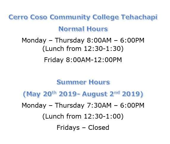 Cerro Coso Community College -Tehachapi Branch | 126 S Snyder Ave, Tehachapi, CA 93561, USA | Phone: (661) 823-4986