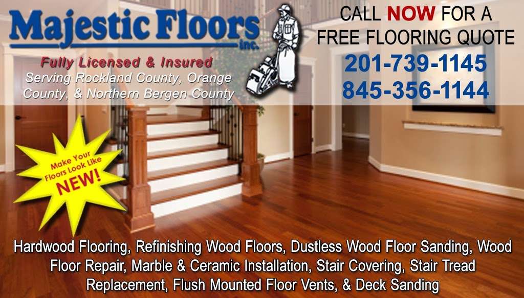 Majestic Floors | Dustless Hardwood Floor Sanding NY | 12 Birchwood Ave, Nanuet, NY 10954 | Phone: (845) 356-1144