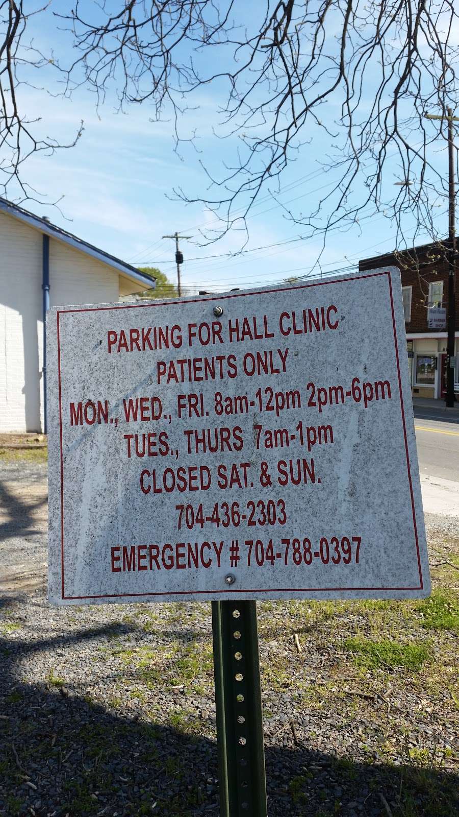 Hall Clinic | 8355 W Franklin St, Mt Pleasant, NC 28124, USA | Phone: (704) 436-2303