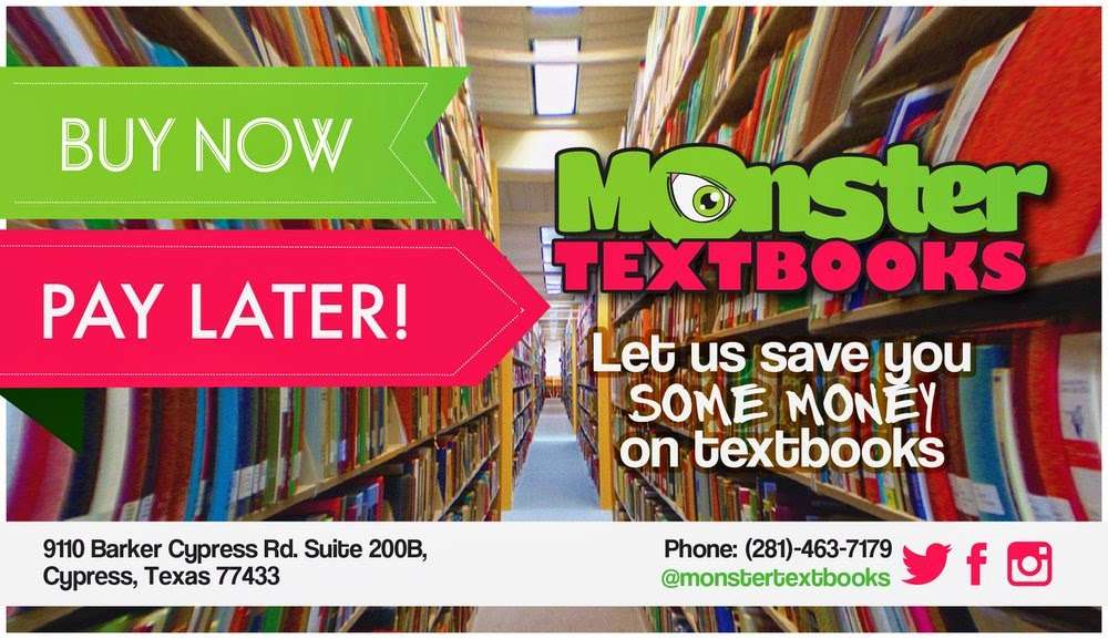 Monster Textbooks | 9110 Barker Cypress Rd, Cypress, TX 77433, USA | Phone: (281) 463-7179