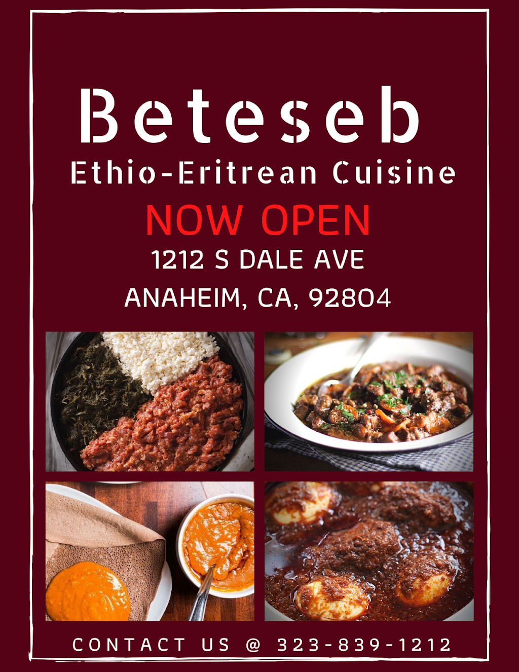 Beteseb Ethio-Eritrean Restaurant | 1212 S Dale Ave, Anaheim, CA 92804, USA | Phone: (323) 839-1212