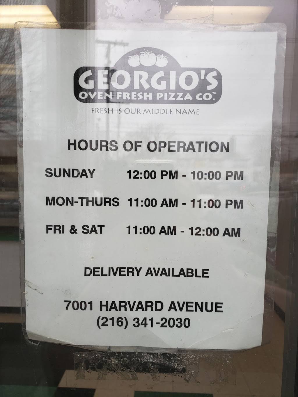 Georgios Oven Fresh Pizza Co | 7001 Harvard Ave, Cleveland, OH 44105, USA | Phone: (216) 341-2030