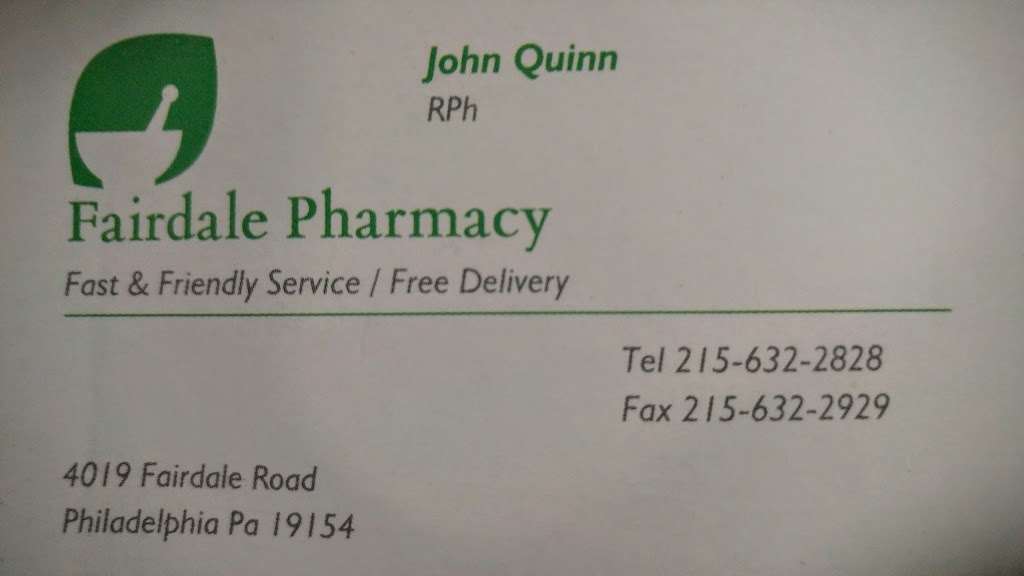 Fairdale Pharmacy | 4019 Fairdale Rd, Philadelphia, PA 19154 | Phone: (215) 632-2828