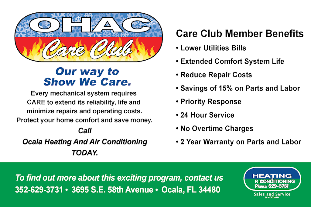 Ocala Heating And Air Conditioning | 3695 SE 58th Ave, Ocala, FL 34480, USA | Phone: (352) 629-3731