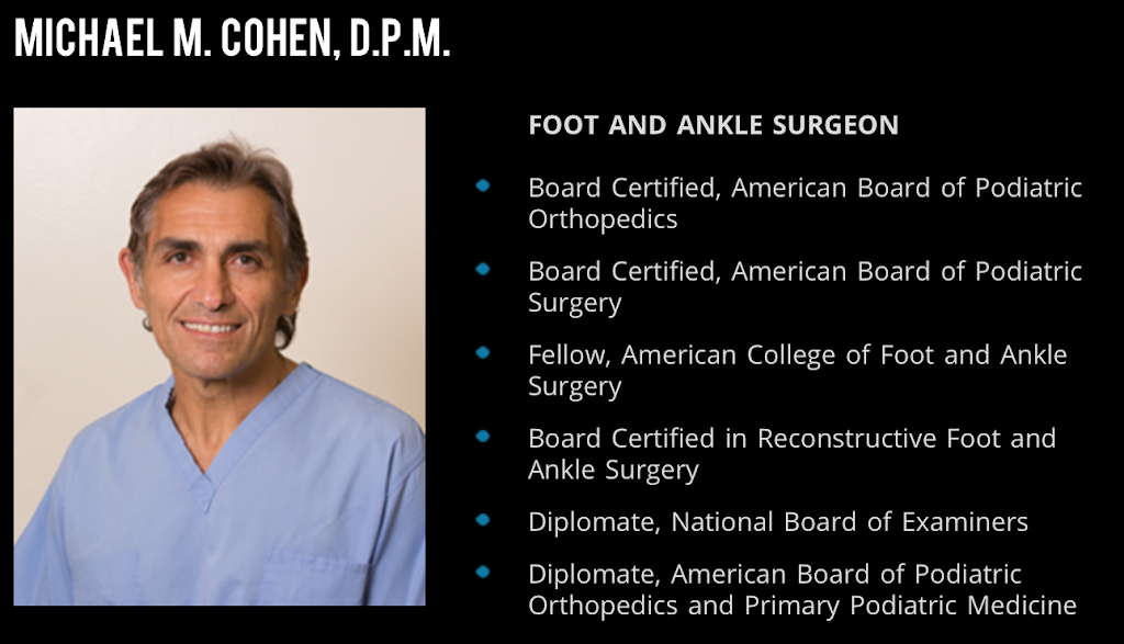 Dr. Michael M. Cohen, D.P.M. | 1600 Town Center Blvd suite c, Weston, FL 33326, USA | Phone: (954) 389-5900