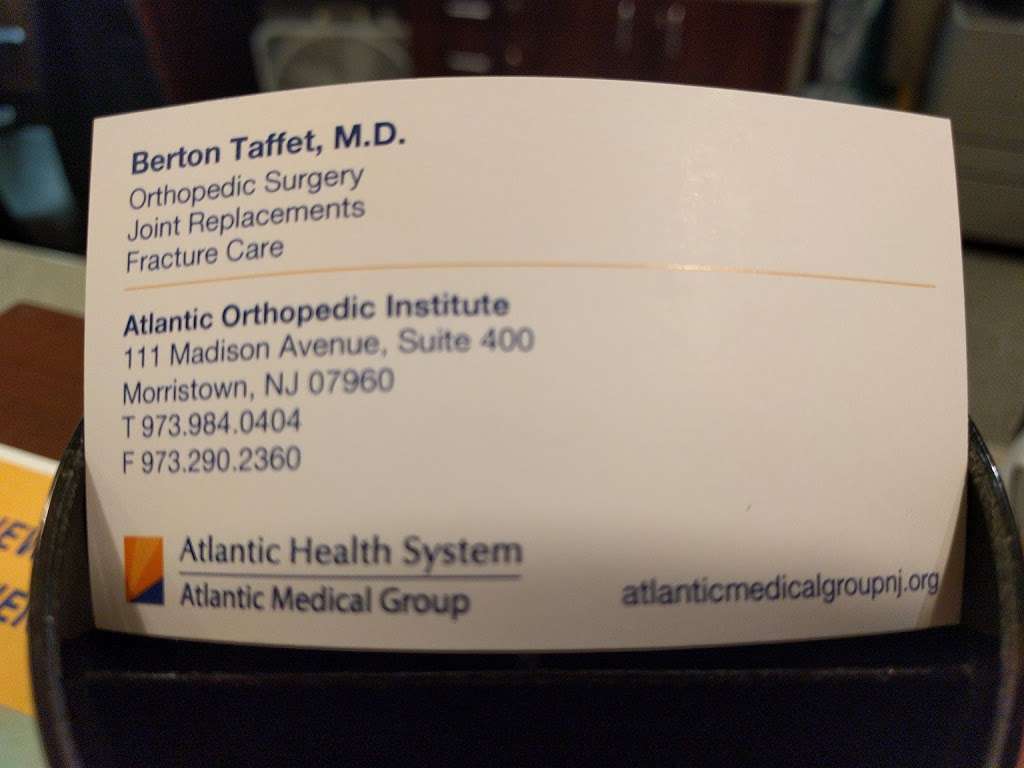 Taffet Berton MD LLC | 111 Madison Ave Suite 400, Morristown, NJ 07960, USA | Phone: (973) 984-0404