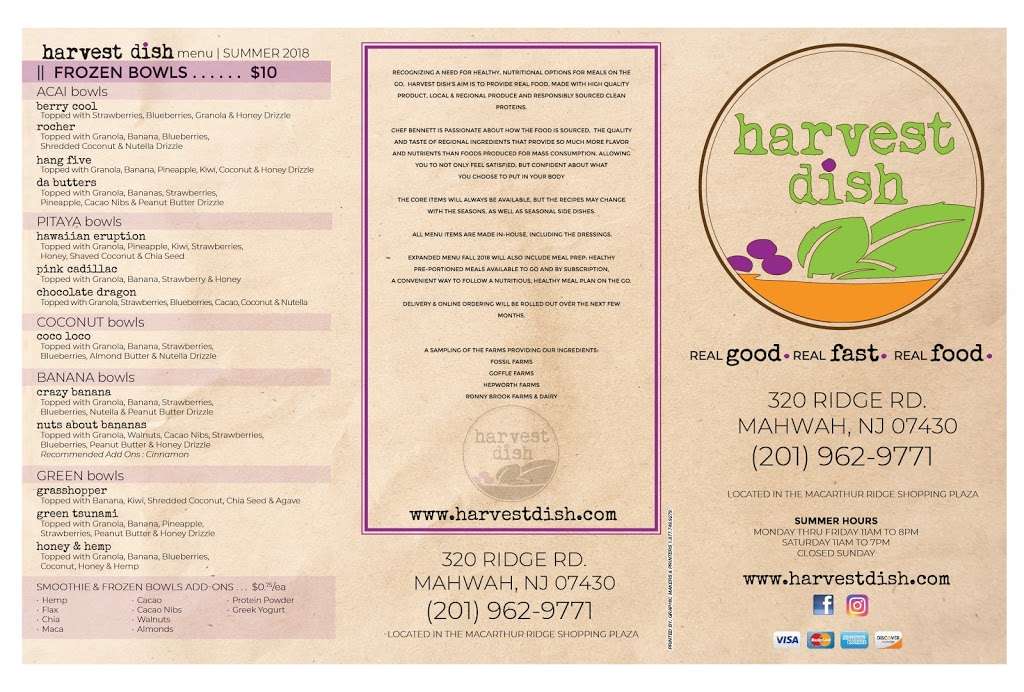 harvest dish | 320 Ridge Rd, Mahwah, NJ 07430, USA | Phone: (201) 962-9771