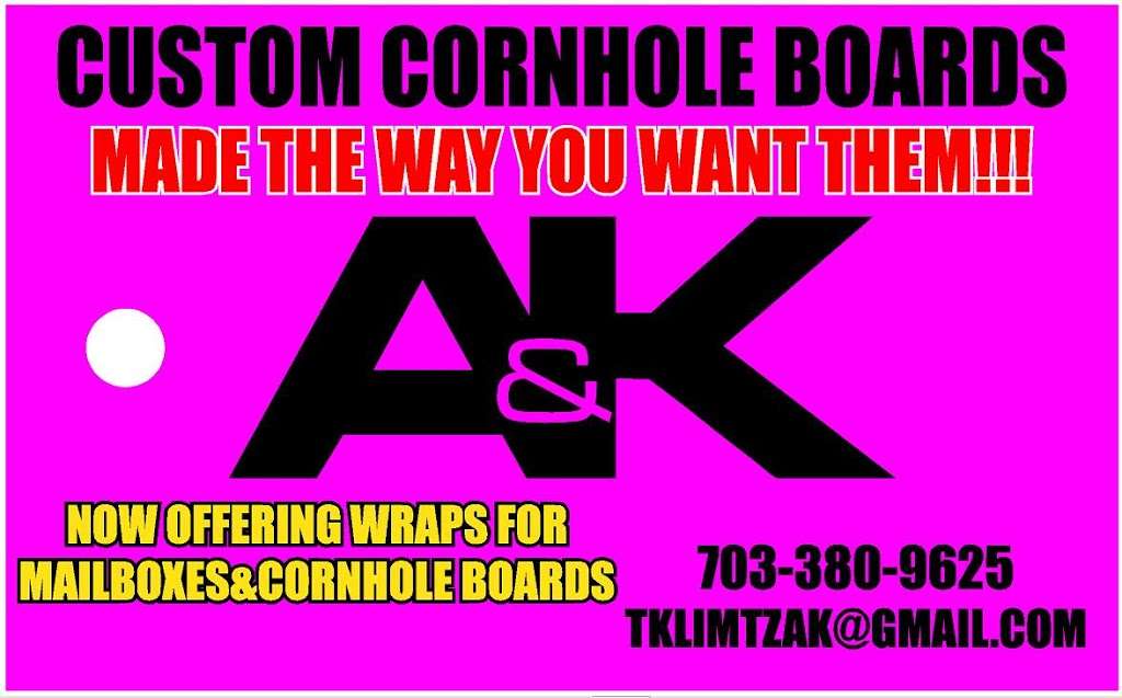 A&K Custom Cornhole Boards | 10915 Chatham Ridge Way, Spotsylvania Courthouse, VA 22551, USA | Phone: (703) 380-9625