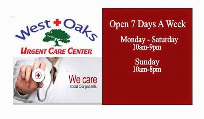 West Oaks Urgent Care Center | 2150 S Texas 6 #100, Houston, TX 77077, USA | Phone: (281) 496-4948