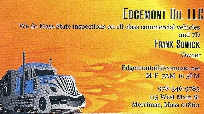 Edgemont Oil | 115 W Main St, Merrimac, MA 01860, USA | Phone: (978) 346-9785