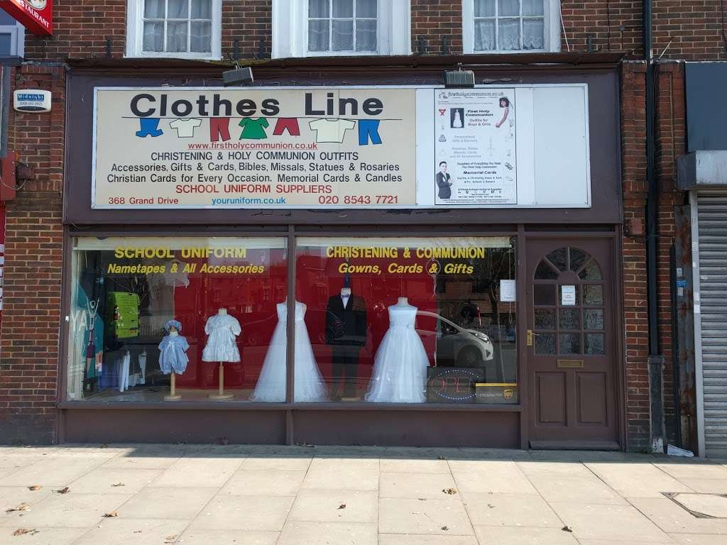 Clothes Line t/a Communion Dresses Christening Outfits Cards & G | 368 Grand Dr, London SW20 9NQ, UK | Phone: 020 8543 7721