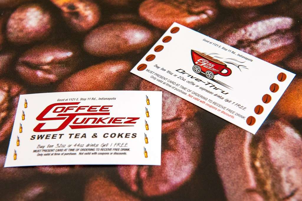 Coffee Junkiez | 1121 E Stop 11 Rd, Indianapolis, IN 46227, USA | Phone: (317) 881-2222