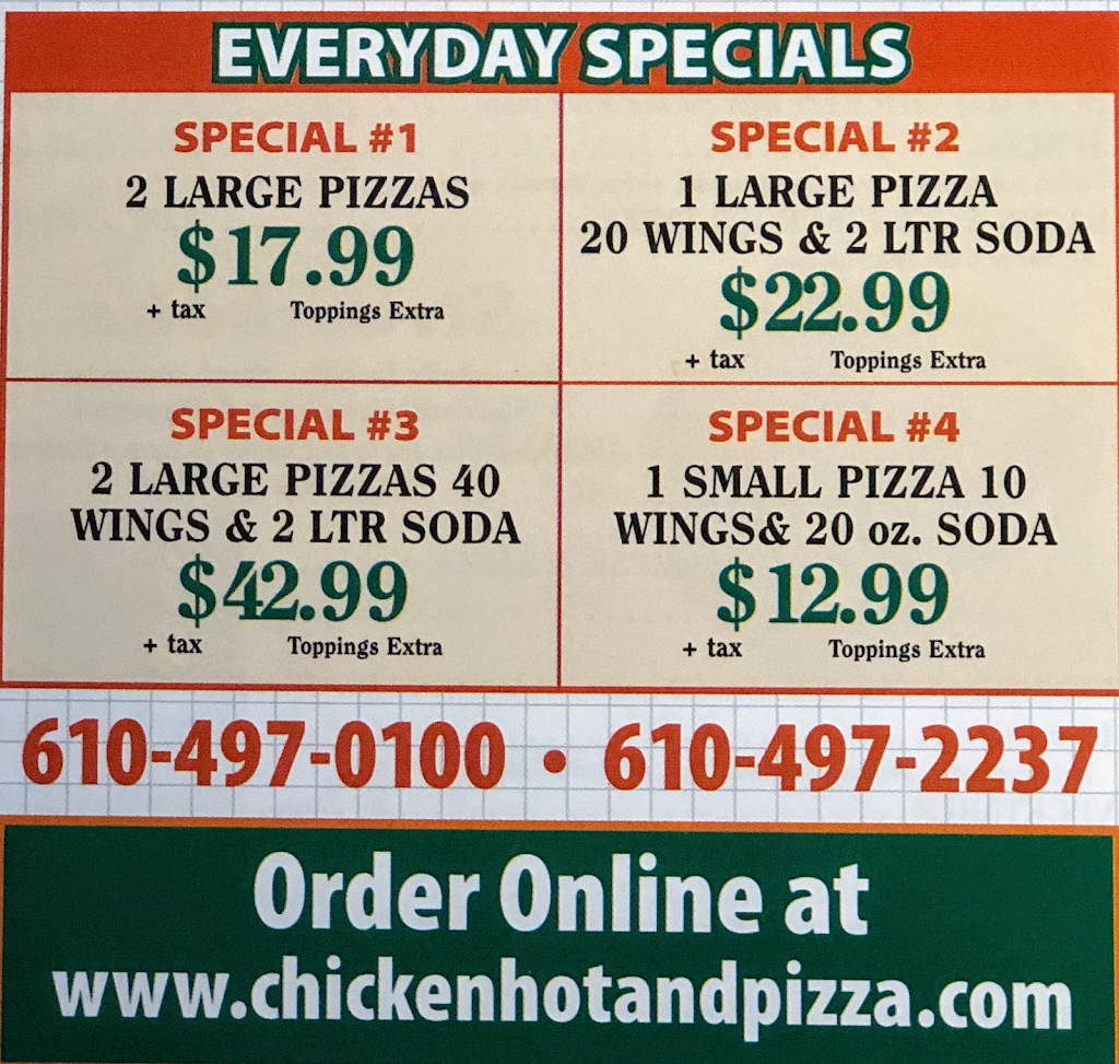 Chicken Hot & Pizza | 28 E 10th St, Marcus Hook, PA 19061 | Phone: (610) 497-0100
