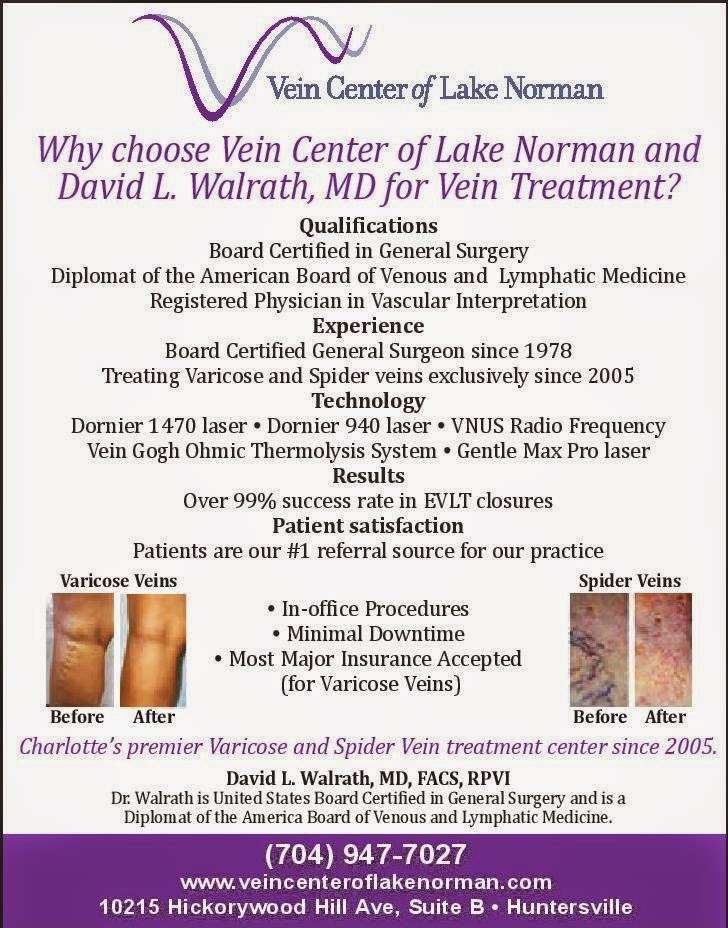 Vein Center of Lake Norman | 15419 Hodges Cir Suite 201, Huntersville, NC 28078, USA | Phone: (704) 367-7877