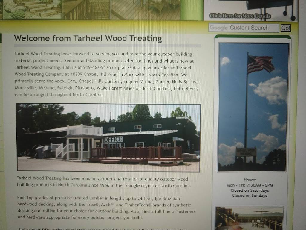 Tarheel Wood Treating Company | 10309 Chapel Hill Rd, Morrisville, NC 27560, USA | Phone: (919) 467-9176