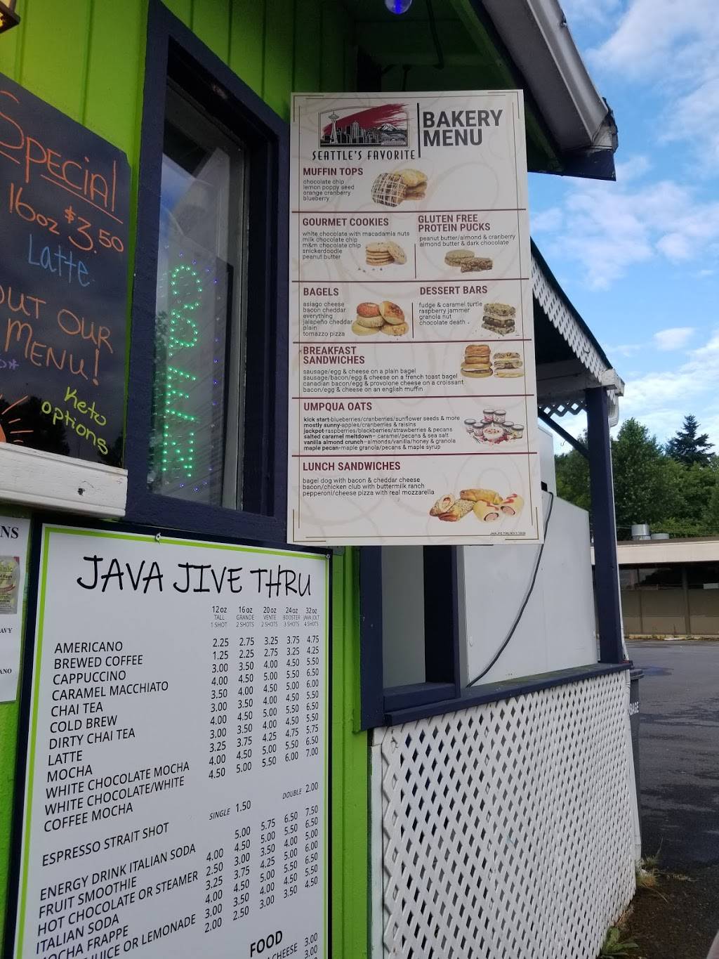 Java Jive Thru | 19245 Des Moines Memorial Dr, SeaTac, WA 98148, USA | Phone: (206) 856-1881