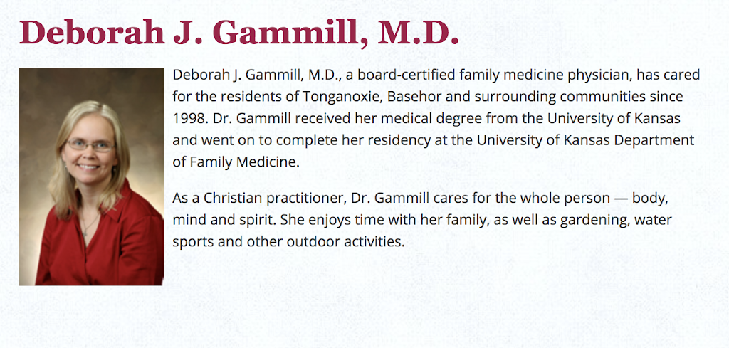 Deborah J. Gammill, M.D. | 15604 Pinehurst Dr, Basehor, KS 66007, USA | Phone: (913) 728-2200