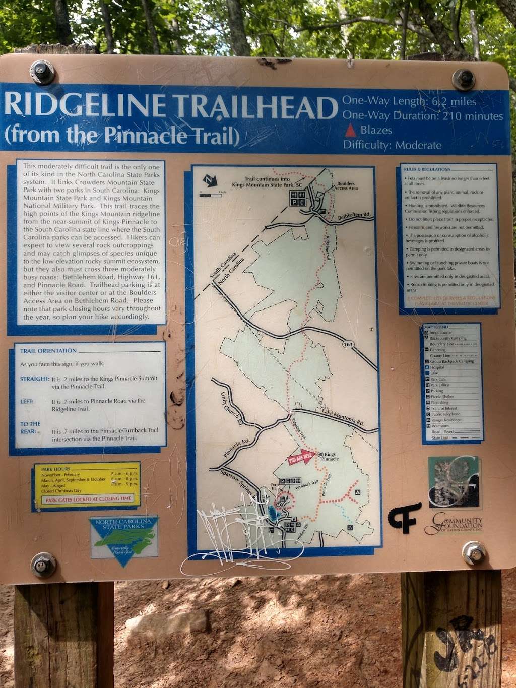 Ridgeline trail head sign | Gastonia, NC 28052, USA