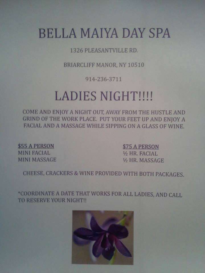 Bella Maiya Day Spa | 1326 Pleasantville Rd, Briarcliff Manor, NY 10510, USA | Phone: (914) 236-3711