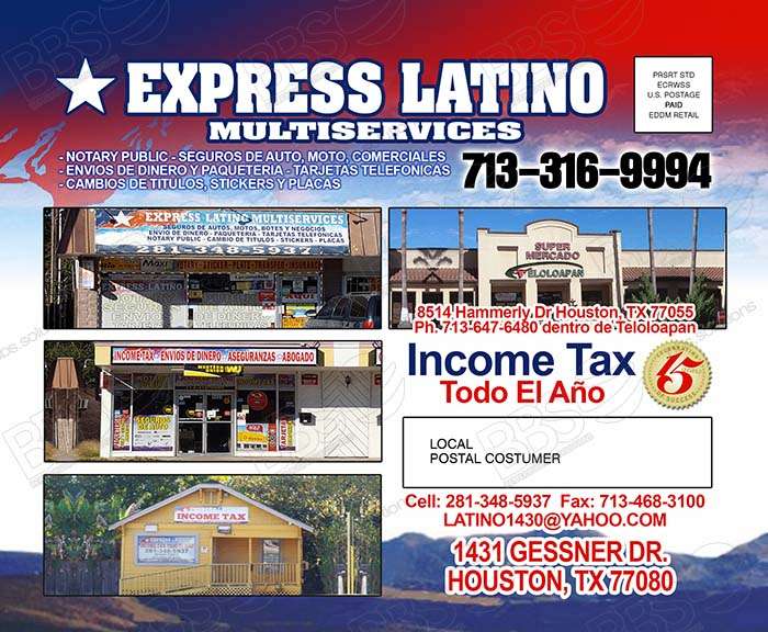 Express Latino Multiservices # 2 | 8514 Hammerly Blvd, Houston, TX 77055, USA | Phone: (713) 647-6480
