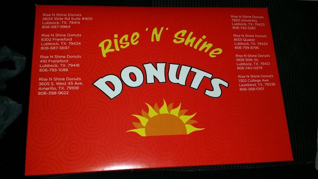 Rise N Shine Donuts | 410 Frankford Ave, Lubbock, TX 79416, USA | Phone: (806) 795-1088