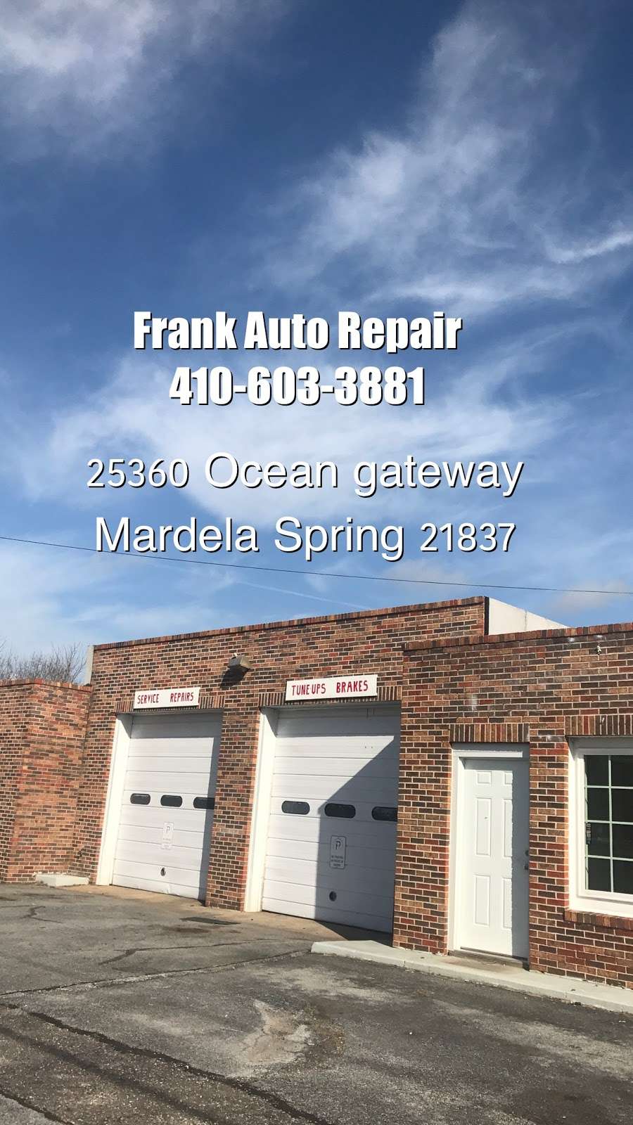 Frank Auto Repair | 25360 Ocean Gateway, Mardela Springs, MD 21837, USA | Phone: (410) 603-3881