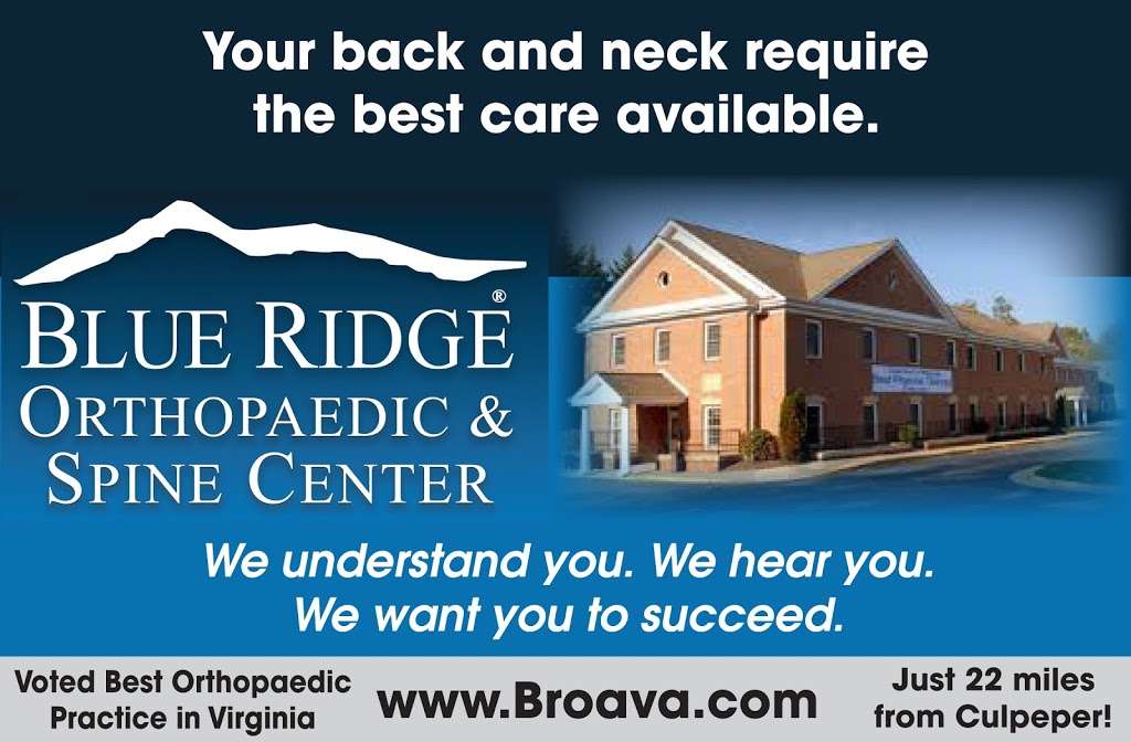 Blue Ridge Orthopaedic & Spine Center, Gainesville location | Gainesville Medical Center, 14370 Lee Hwy, Suite 102, Gainesville, VA 20155, USA | Phone: (703) 743-2814