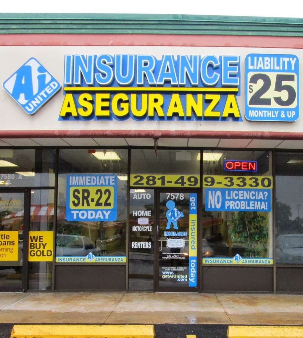 Ai United Insurance | 7578 W Bellfort Blvd, Houston, TX 77071, USA | Phone: (281) 499-3330