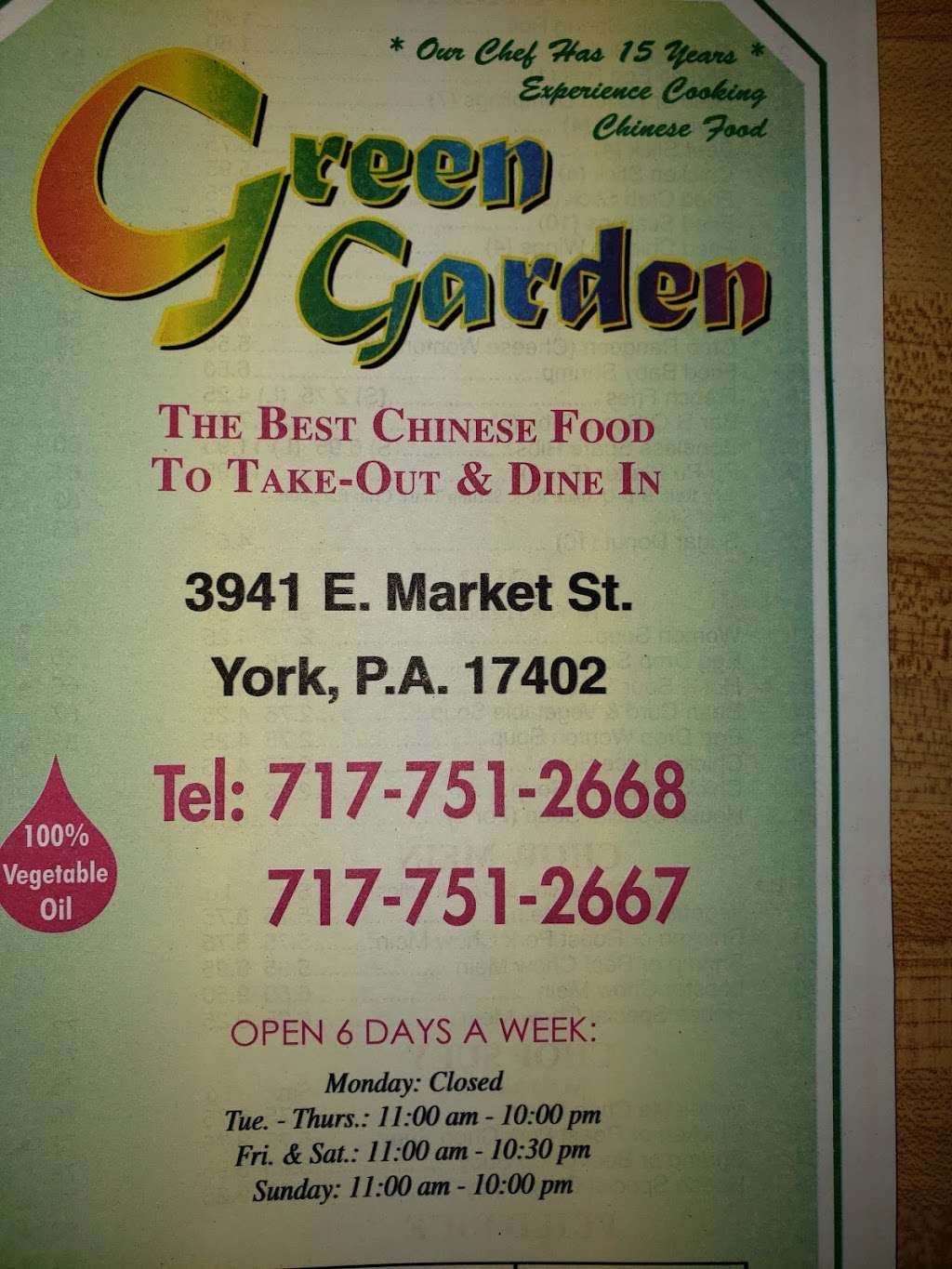 Green Garden | 3941 E Market St, York, PA 17402, USA | Phone: (717) 751-2668