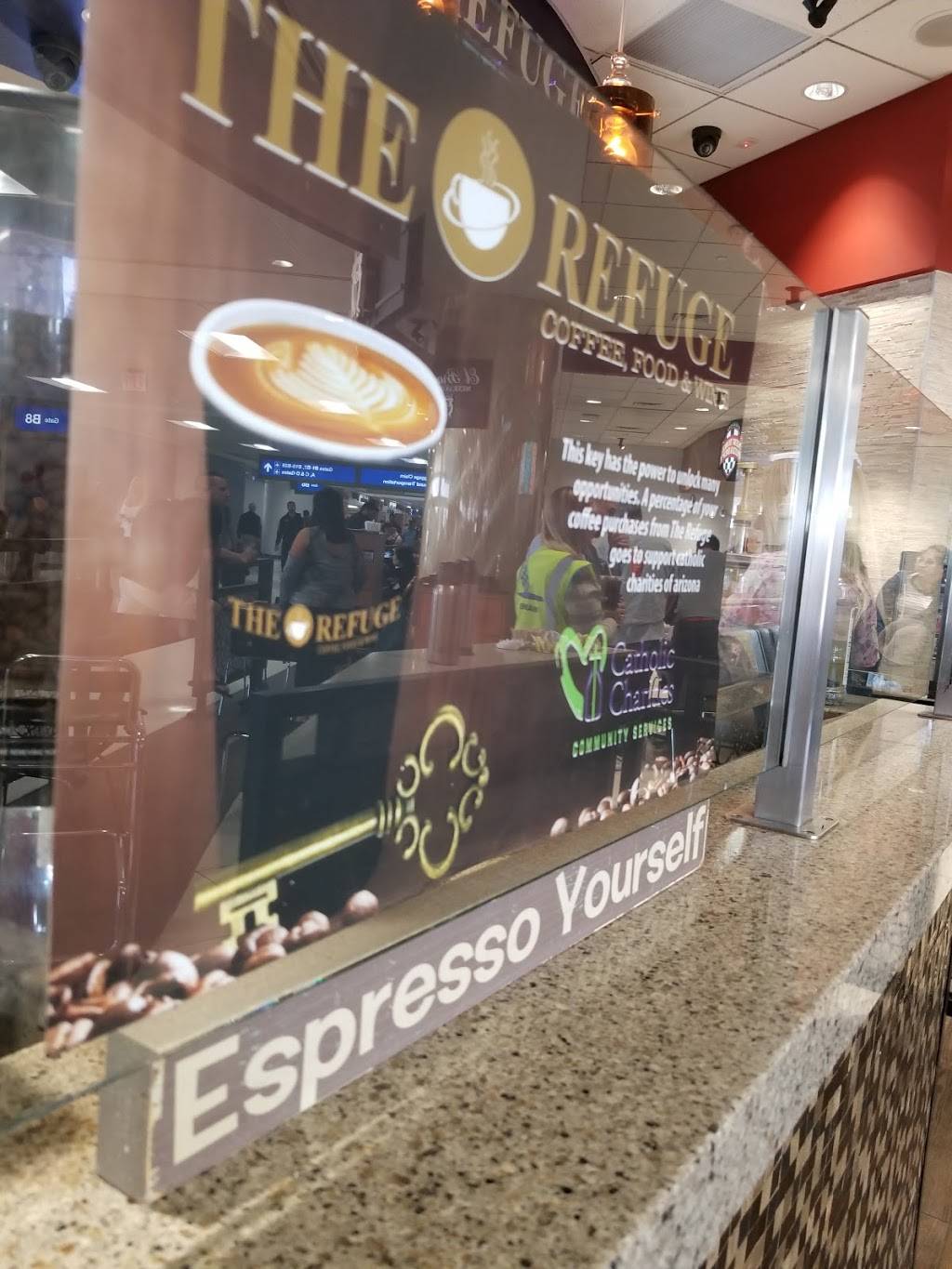 The Refuge Coffee Food And Wine | Terminal 4, Sky Harbor Airport, 4000 E Sky Harbor Blvd, Phoenix, AZ 85034, USA | Phone: (602) 265-1725