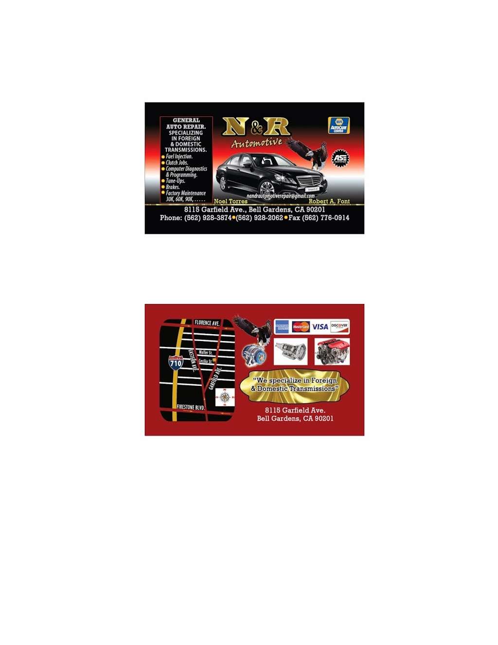 N & R Automotive | 8115 Garfield Ave, Bell Gardens, CA 90201, USA | Phone: (562) 928-3874