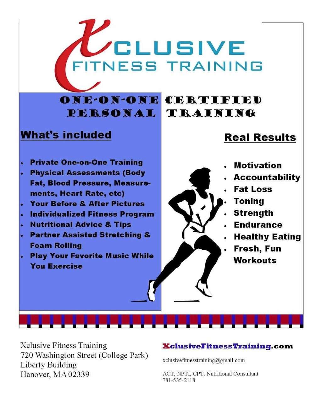 Xclusive Fitness Training | 720 Washington St, Hanover, MA 02339, USA | Phone: (781) 535-2118