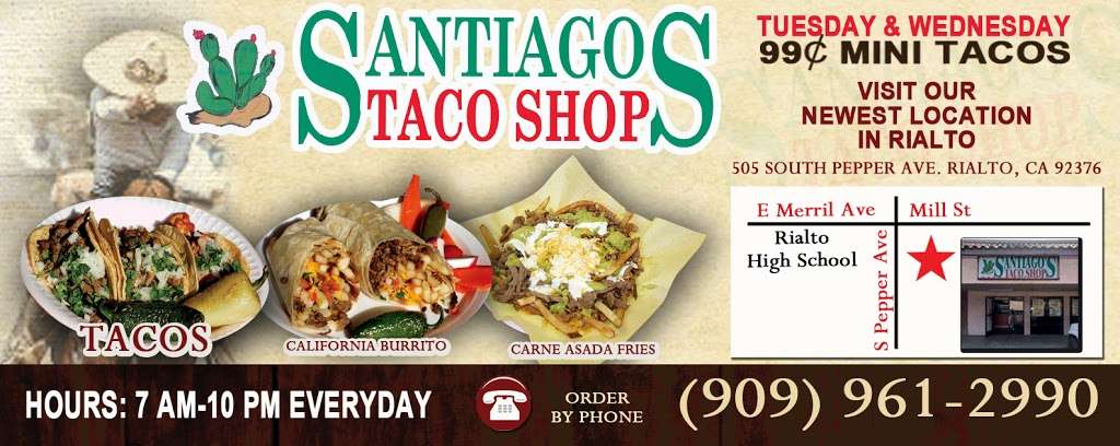 Santiagos Taco Shop | 505 S Pepper Ave, Rialto, CA 92376, USA | Phone: (909) 961-2990