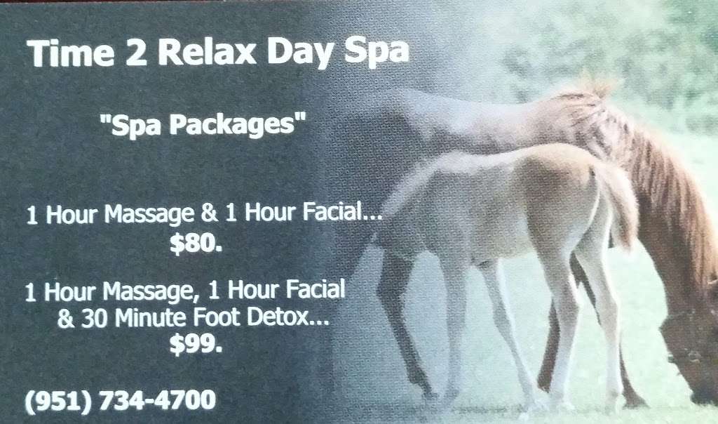 Time 2 Relax Day Spa | 1261 Sixth St #6, Norco, CA 92860, USA | Phone: (951) 734-4700