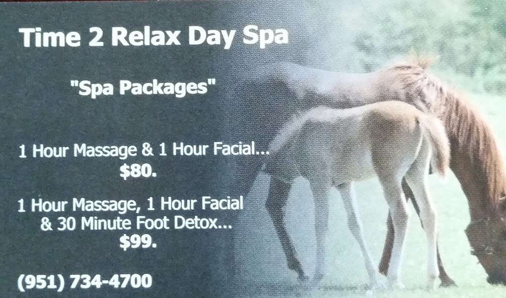 Time 2 Relax Day Spa | 1261 Sixth St #6, Norco, CA 92860 | Phone: (951) 734-4700