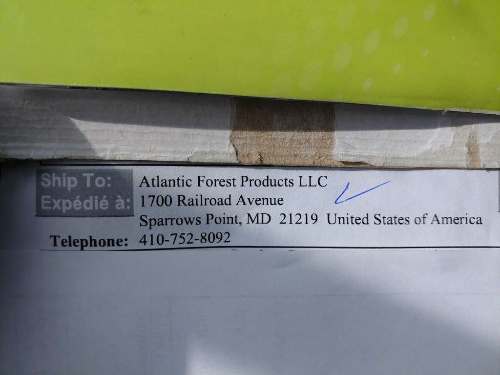 Atlantic Forest Product LLC | 7000 Forest Dr, Sparrows Point, MD 21219, USA | Phone: (410) 752-8092