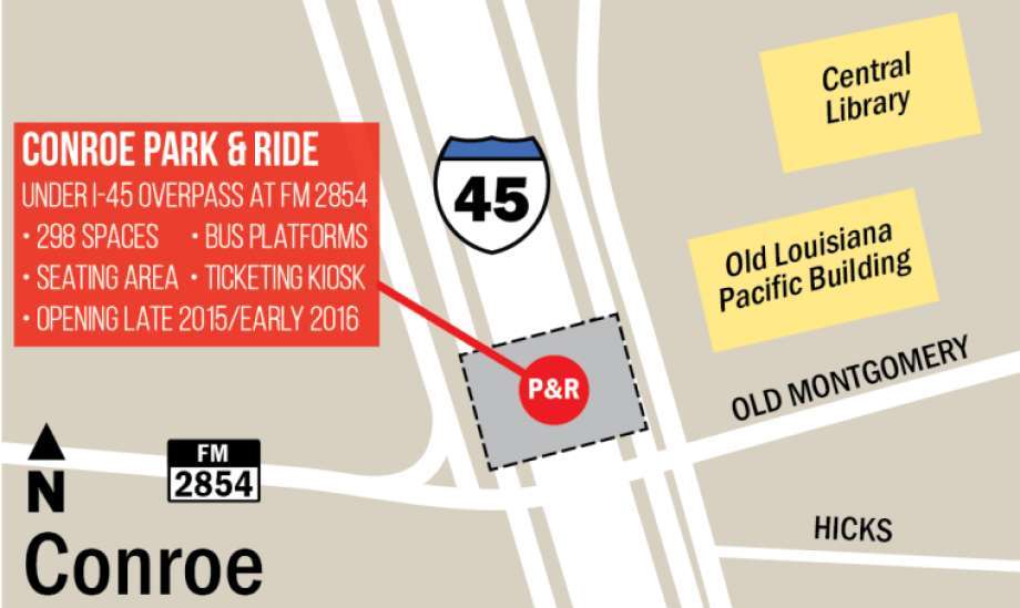 Conroe Park & Ride | 131 1/2 Interstate 45 N, Conroe, TX 77304, USA | Phone: (844) 299-6242