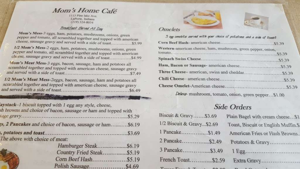 Moms Home Cafe | 1113 Pine Lake Ave, La Porte, IN 46350, USA | Phone: (219) 324-8034