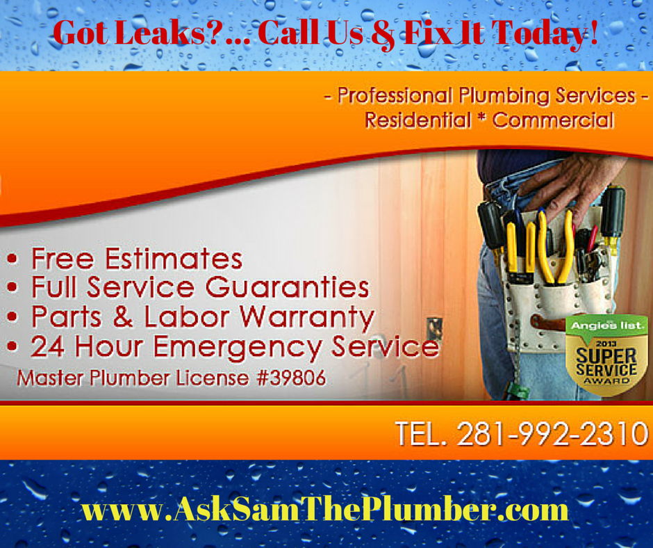 Sam The Plumber | 220 E Edgewood Dr, Friendswood, TX 77546 | Phone: (281) 992-2310