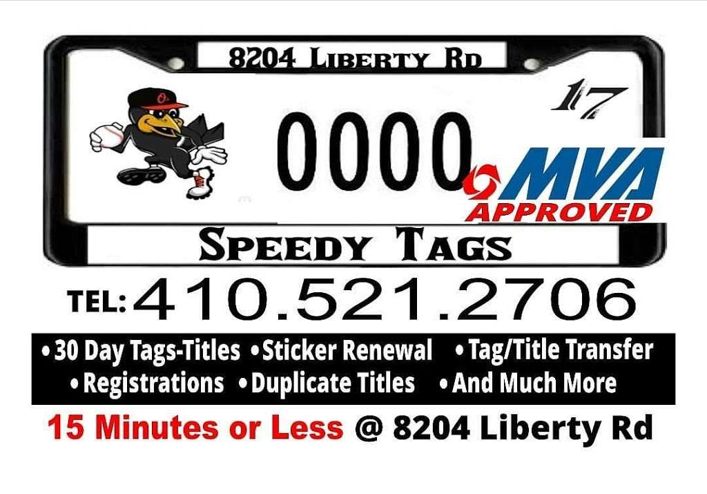 Speedy Tag & Title (We are open on Sundays by appt only) | 8204 Liberty Rd., Randallstown, MD 21133, USA | Phone: (410) 521-2706