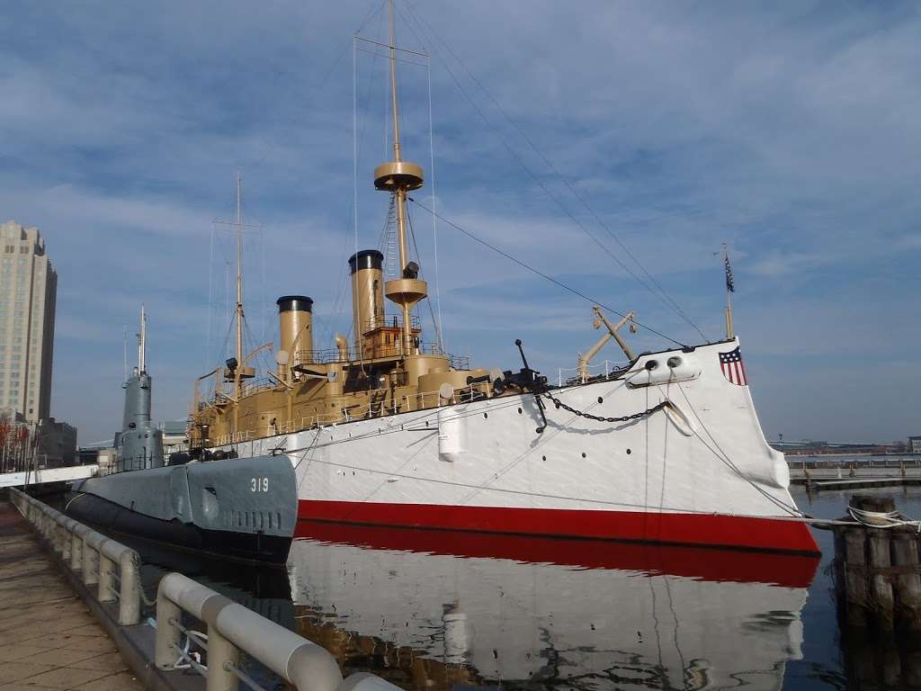 Cruiser Olympia and Submarine Becuna at Independence Seaport Mus | 211 S Christopher Columbus Blvd, Philadelphia, PA 19148, USA | Phone: (215) 413-8655