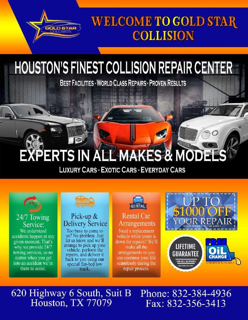 Gold Star Collision | 620 S Texas 6 bldg 2, Houston, TX 77079 | Phone: (832) 384-4936