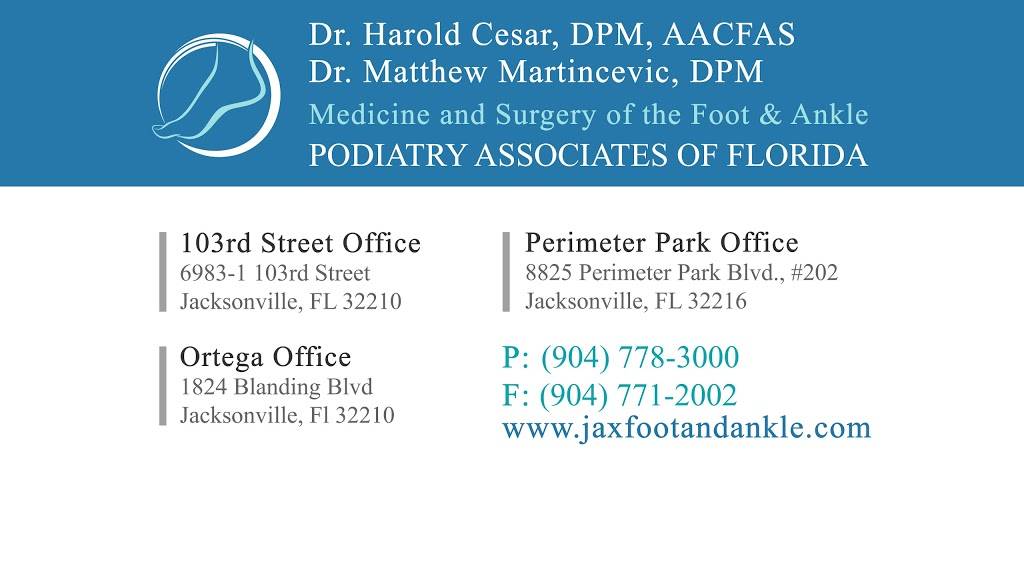 Podiatry Associates of FL: Dr. Harold Cesar, DPM - Podiatrist in | 8825 Perimeter Park Blvd #202, Jacksonville, FL 32216, USA | Phone: (904) 778-3000