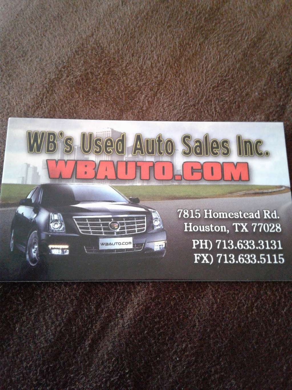 W Bs Used Auto Sales Inc | 7815 Homestead Rd, Houston, TX 77028, USA | Phone: (713) 633-3131