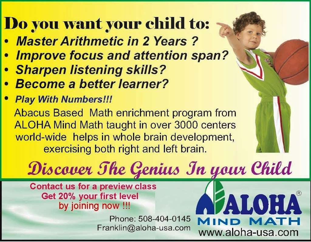 Aloha Mind Math | 15 N Main St, Bellingham, MA 02019, USA | Phone: (508) 404-0145