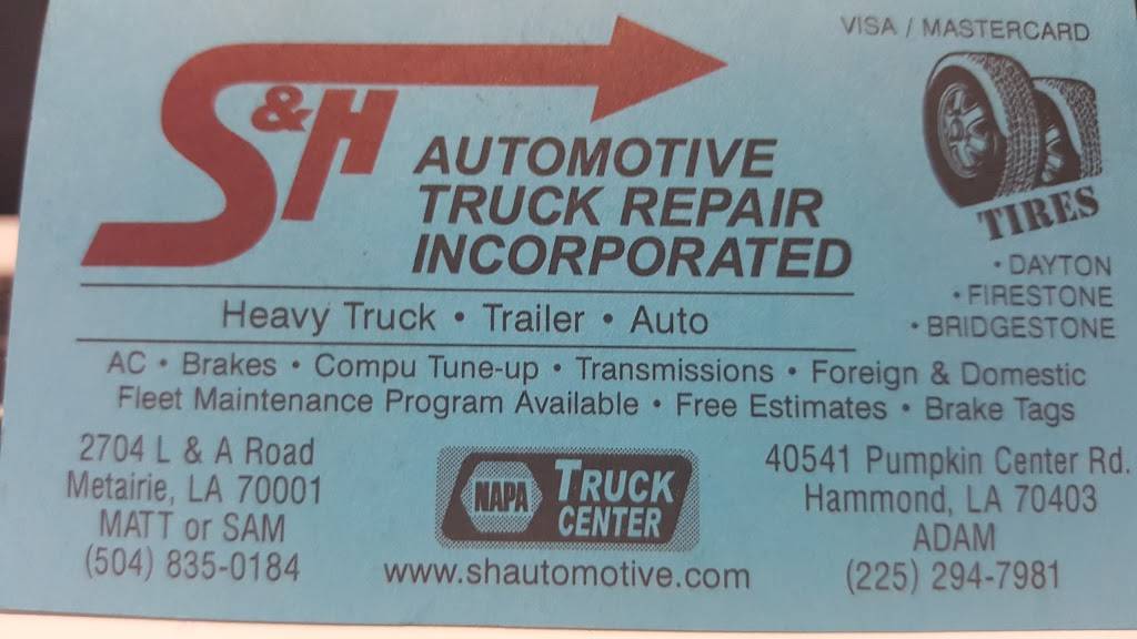 S & H Automotive and Truck Repair Inc | 2704 L and A Rd, Metairie, LA 70001, USA | Phone: (504) 835-0184