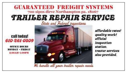 guaranteed freight systems | 700 Sipos Dr, Northampton, PA 18067, USA | Phone: (610) 261-0309