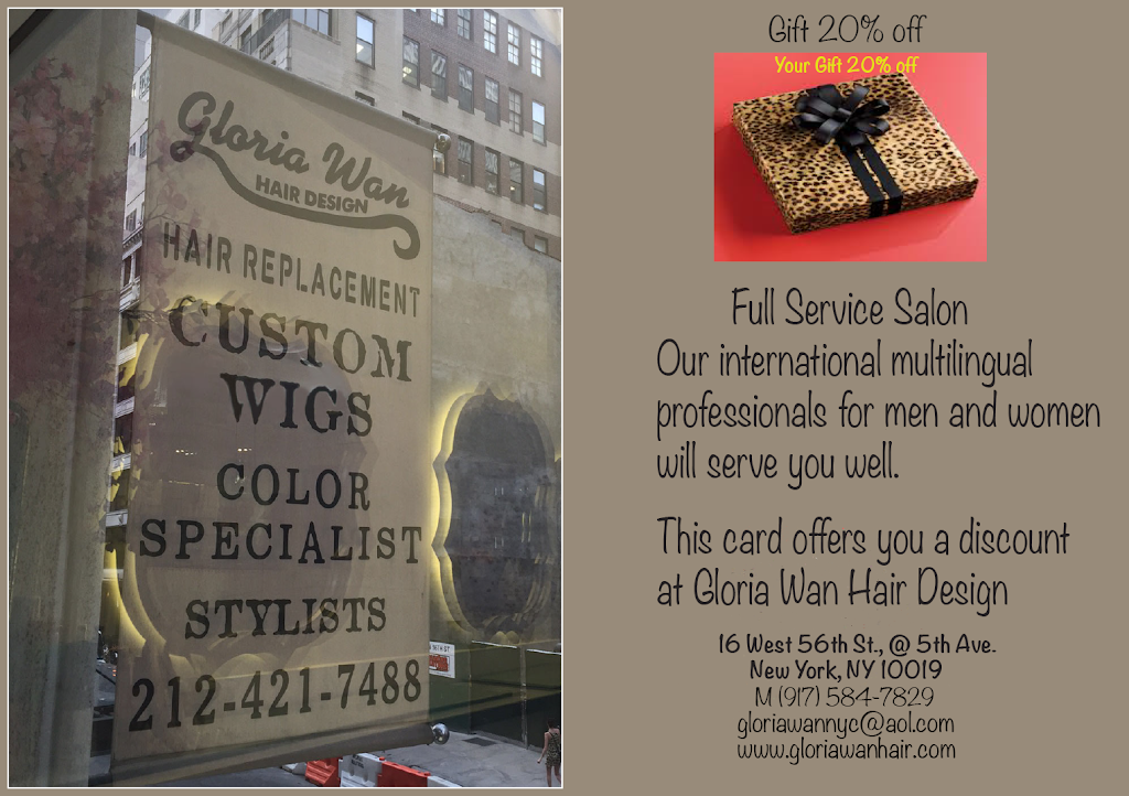 Gloria Wan Hair Design | 16 W 56th St, New York, NY 10019, USA | Phone: (212) 421-7488