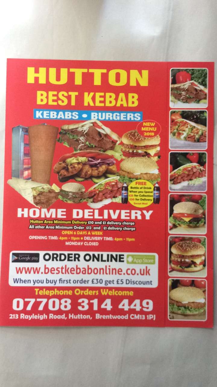 HUTTON BEST KEBAB | 213 Rayleigh Rd, Brentwood CM13 1PJ, UK | Phone: 07708 314449